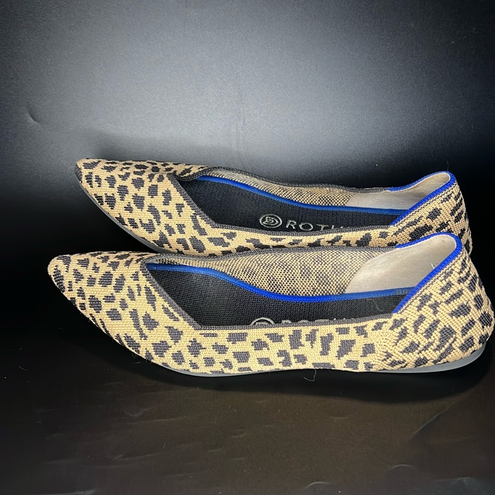Rothy’s animal print pointed toe flat